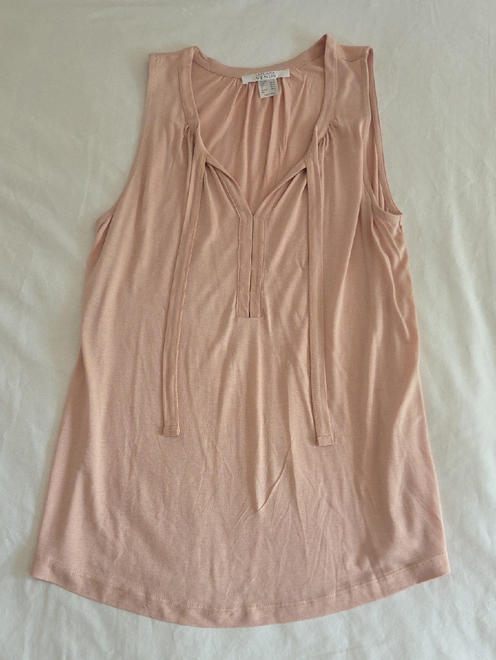 Lascana Soft Blush Sleeveless Tie-Neck Tank Tunic